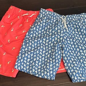 2 pairs size 10-12 Meilonger boys swim trunks